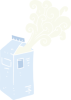 flat color illustration of a cartoon milk carton exploding png