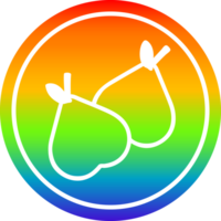 Bio-Birnen kreisförmig im Regenbogenspektrum png