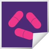 pills square peeling sticker png