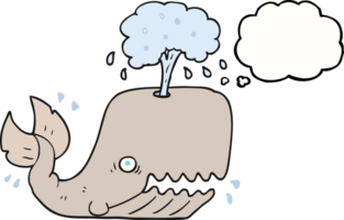 pensée bulle dessin animé baleine jaillissant l'eau png