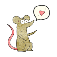 texture cartoon mouse in love png