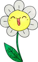 quirky hand drawn cartoon happy flower png