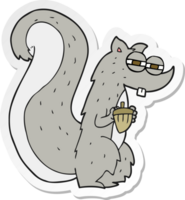 sticker of a cartoon squirrel with nut png