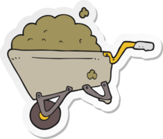 sticker of a cartoon wheelbarrow full of dirt png