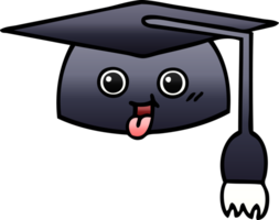 gradient shaded cartoon graduation hat png