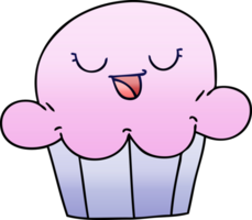 quirky gradient shaded cartoon happy cake png