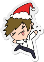 autocollant de noël dessin animé de kawaii boy png