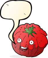 cartoon happy tomato with speech bubble png