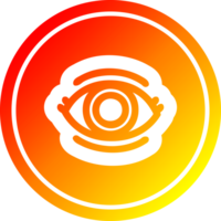 oeil fixe circulaire dans le spectre de gradient chaud png