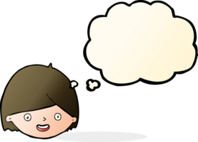 cartoon happy face with thought bubble png