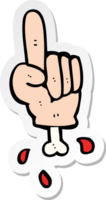 sticker of a cartoon pointing halloween hand png