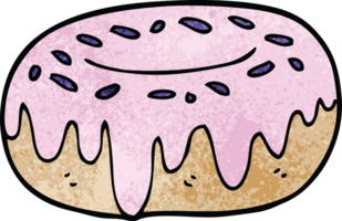 donut de garabato de dibujos animados con chispas png