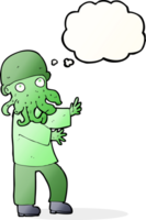 cartoon monster man with thought bubble png