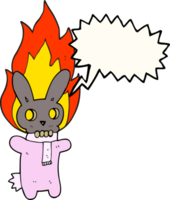 speech bubble cartoon flaming skull rabbit png