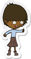 sticker of a cartoon woman stressing out png