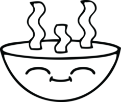 line drawing cartoon bowl of hot soup png