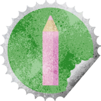 roze kleur potlood ronde sticker postzegel png