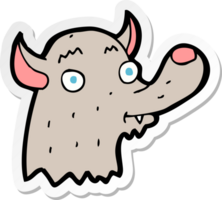 sticker of a cartoon happy wolf png