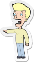 sticker of a cartoon terrified man png