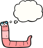 gedachte bubbel tekenfilm worm png