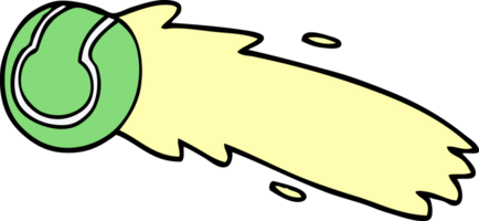 cartoon doodle flying tennis ball png