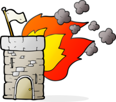 cartoon burning castle tower png