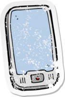 pegatina retro angustiada de una tableta de computadora de dibujos animados png