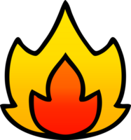 gradient shaded cartoon fire png