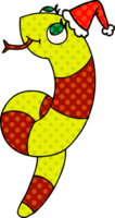 dessin animé de noël de serpent kawaii png