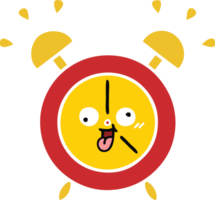 flat color retro cartoon alarm clock png