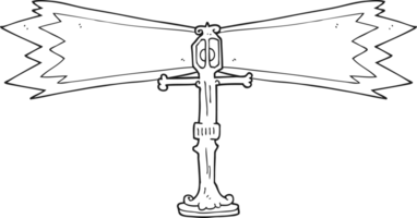 black and white cartoon shining street lamp png