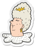 pegatina de una cabeza de reina de dibujos animados png