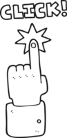 noir et blanc dessin animé Cliquez sur signe avec doigt png