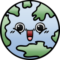 gradient shaded cartoon planet earth png