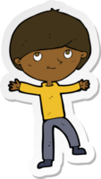 sticker of a cartoon excited boy png