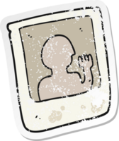 retro distressed sticker of a cartoon old instant photograph png