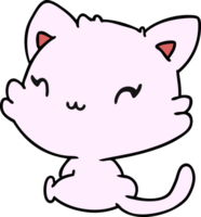 caricatura, de, lindo, kawaii, gatito png