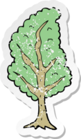 retro distressed sticker of a cartoon tree png