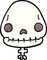 cartoon doodle halloween skull png