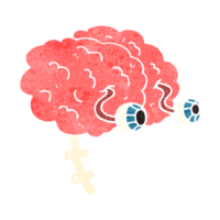 retro cartoon brain png