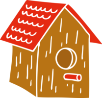 dessin animé doodle d'une maison d'oiseau en bois png