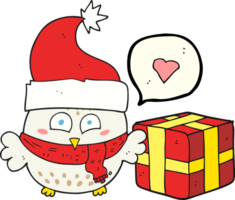 speech bubble cartoon christmas owl png