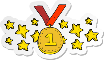 sticker of a cartoon first place medal png