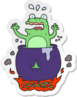 adesivo de um sapo de halloween engraçado de desenho animado png