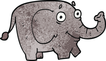 tecknad doodle rolig elefant png