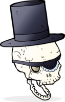 cartoon skull in top hat png