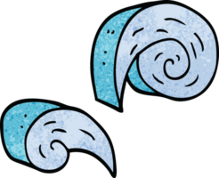 elemento espiral decorativo doodle de dibujos animados png