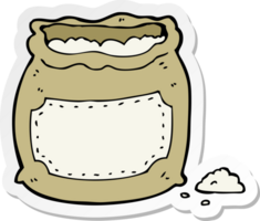 sticker of a cartoon bag of flour png