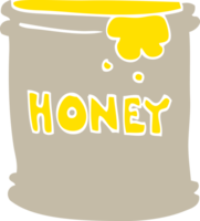 flat color illustration of a cartoon honey pot png