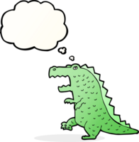 Cartoon-Dinosaurier mit Gedankenblase png